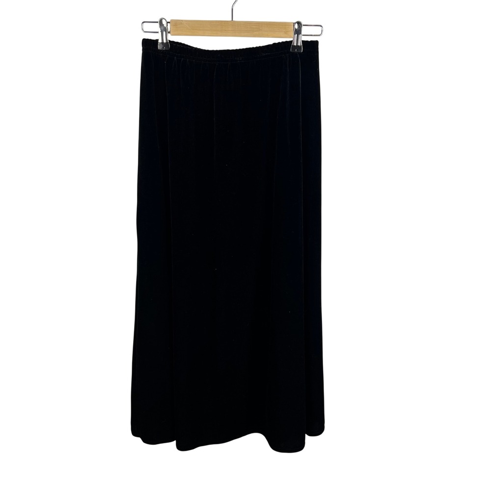Worthington Black Velvet Maxi Skirt High Waist Formal Event Medium Large Size 10
